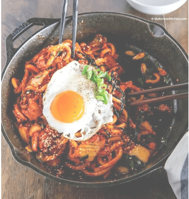 One Pan Kimchi Fried Noodles
